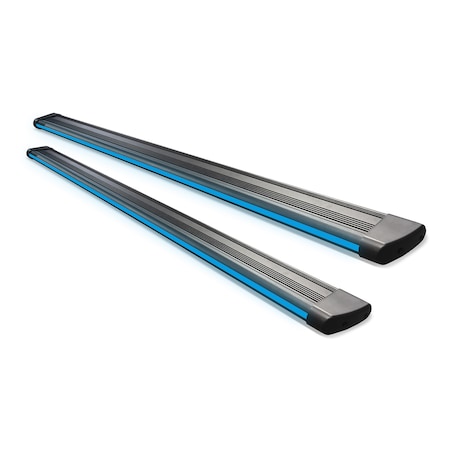 Broadfeet Motorsports Equipment SBFO-229-R66-Z-BLULGT Black Universal Running Board with Integrated - Blue LED Light